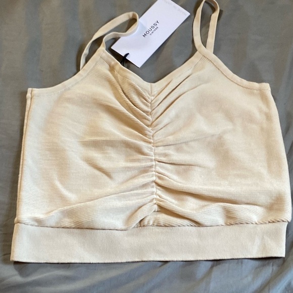 MOUSSY MY MIDDLE SHEARING SHORT CAMI OFF WHITE SIZE LARGE - Picture 6 of 10